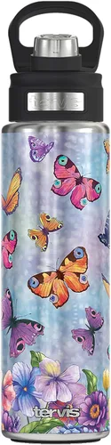 Vista 11 de Tervis Traveler Traveler Butterfly Garden - Vaso aislado de triple pared para viaje mantiene las bebidas frías y calientes, 20 onzas, acero