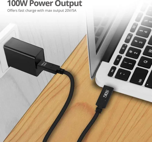 Vista 4 de SIIG Cable USB 3.1 tipo C Gen 2 4K60Hz 100W PD 10Gbps USB-IF certificado Thunderbolt 3 puerto compatible con MacBook Pro y otros dispositivos tipo