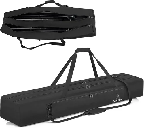 Vista 9 de TORIBIO Bolsa de trípode multifuncional de 33.5 pulgadas, funda de transporte de trípode resistente, funda para soporte de música, micrófono