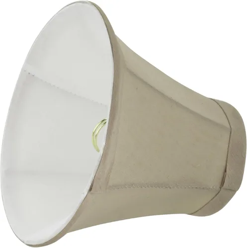Vista 4 de Aspen Creative 30008 Lámpara de araña con forma de campana pequeña, color beige, parte superior de 3 pulgadas x 6 pulgadas inferior x 5 pulgadas