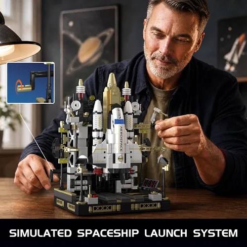 Vista 3 de Space Shuttle Launch Model Building Block Set for Boys Age 8-12