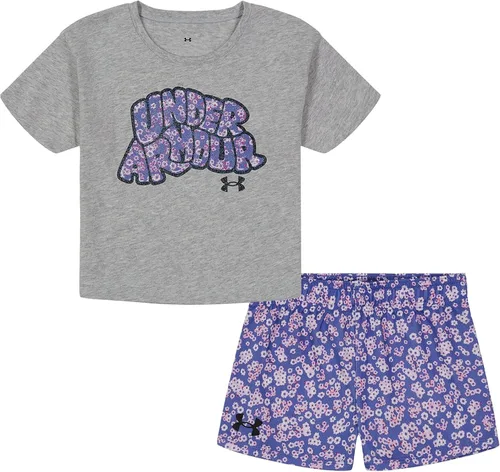 Vista 69 de Under Armour Conjunto de camiseta y pantalones cortos de manga corta de 2 piezas para niña Soft Fabric for Everyday Comfort, Breathable, Lightweight