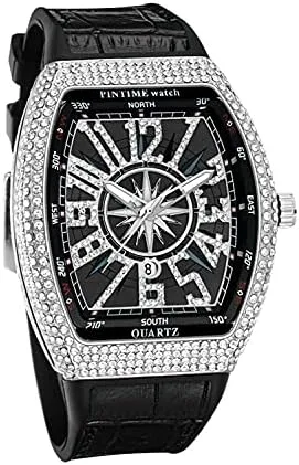 Vista 4 de Gosasa Reloj Tonneau único de moda para hombre con diamantes de imitación de cuarzo con correa de goma