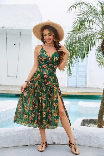 Vista 3 de GRACE KARIN Trajes de baño de una pieza para mujer con falda cubierta y control de abdomen y cuello en V