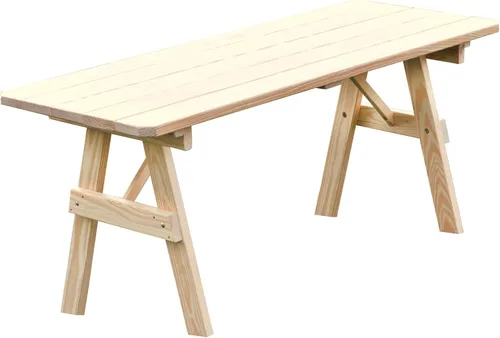 Vista 19 de Furniture Barn USA Mesa tradicional de pino tratado a presión de 4 pies, tinte de cedro mancha de cedro