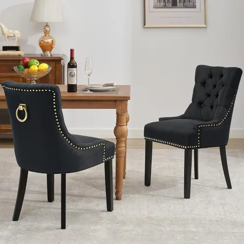 Vista 20 de Juego de 4 sillas de comedor modernas con respaldo, color beige