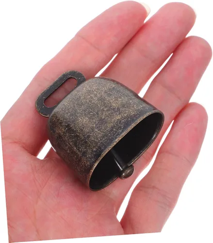 Vista 4 de Colgante de campana de vaca de metal manejado: 4pcs latón vaca caballo campana ovejas pastando campanas de cobre ganado granja animal fuerte bronce