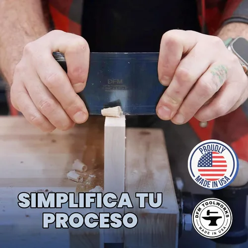 Vista 3 de DFM Tool Works Raspador de Tarjetas Rectangular - Raspador Multiusos de Precisión para Gabinetes para Carpintería, Acabadores Finos de Madera
