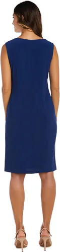Vista 3 de R&M Richards Vestido de dos piezas con chaqueta de punto para mujer