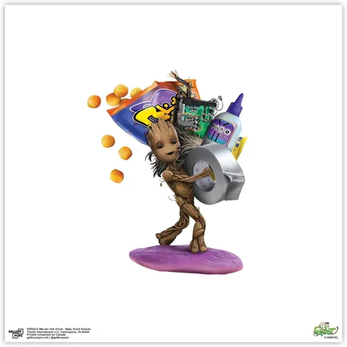 Vista 8 de Trends International Gallery Pops Marvel I Am Groot - Póster de pared de Baby Groot Snacks, 12.00 x 12.00 pulgadas, versión de marco negro