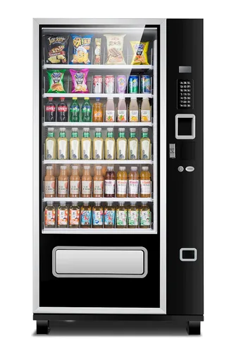 Vista 3 de Máquina expendedora grande de refrigerios EPEX con control de temperatura estratificado, negra EP-G654