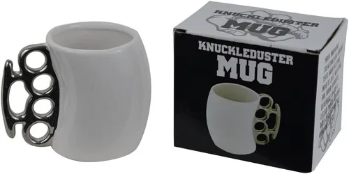 Vista 3 de Fairly Odd Novelties Knuckle Duster - Taza de café de cerámica, color blanco