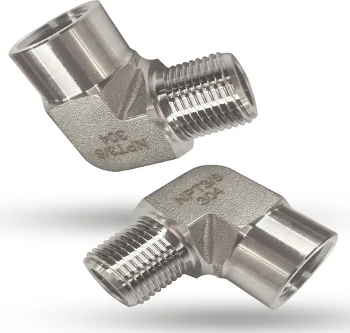 Vista 10 de 2 piezas de codo de calle de 90 grados, adaptador de codo de barra forjada de acero inoxidable 304, accesorios de tubería de alta resistencia