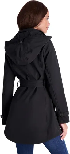 Vista 3 de Jessica Simpson Womens Fleece Lined Soft Shell Trench Jacket wDetachable Hood