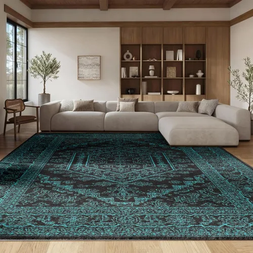 Vista 60 de SAFAVIEH ADR108B - Tapete de la colección Adirondack, 2 pies 1 pulgada x 6 pies, marfil y plateado, diseño de medallón oriental, no desprende