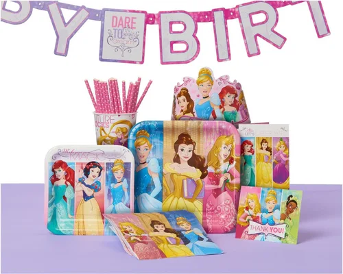 Vista 3 de Platos de papel de princesa Disney 8 unidades.