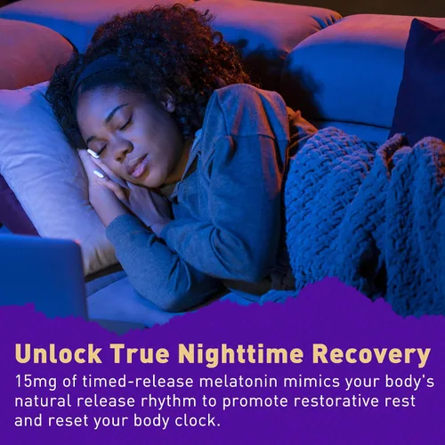 Vista 7 de Suplemento liposomal para dormir melatonina + magnesio, ayuda natural para dormir tranquila para adultos, 15 mg 30 mg pastillas de liberación