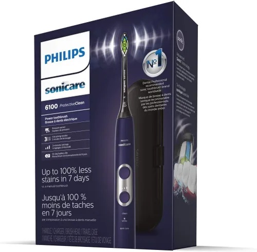 Vista 8 de Philips Sonicare ProtectiveClean 6100 - Cepillo de dientes eléctrico recargable, con sensor de presión, 3 modos de limpieza, SmarTimer y QuadPacer
