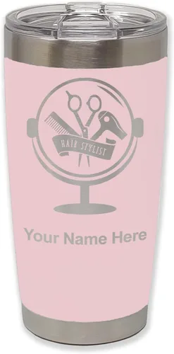 Vista 12 de LaserGram Taza de 20 onzas con aislamiento al vacío, para estilista de cabello, con grabado personalizado incluido (negro) Engraved Gift for Hair