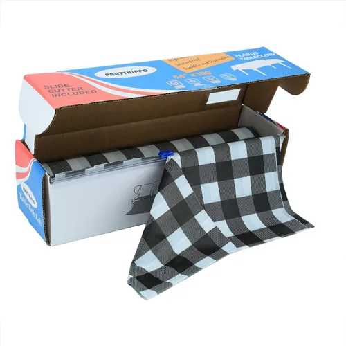 Vista 12 de Rollo de mantel de plástico, manteles de plástico de 54 x 100 pies para fiestas, desechables con caja de corte, mantel desechable cortado a medida