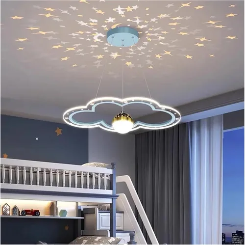 Vista 5 de Lsland Lights, Modern LED Chandelier for Kid's Bedroom Study Hall Cloud Flower Shape Indoor Lighting Lamp Luster Fixtures Starry Decor
