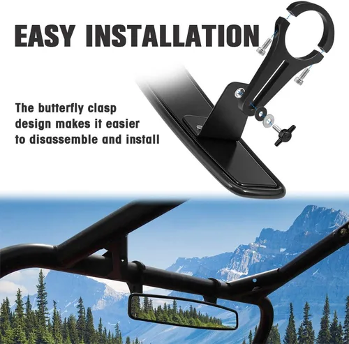 Vista 6 de Amplio retrovisor espejo para carrera con abrazadera de 2" para POLARIS RZR XP 900 Can Am Maverick, 4,4 cm Abrazadera