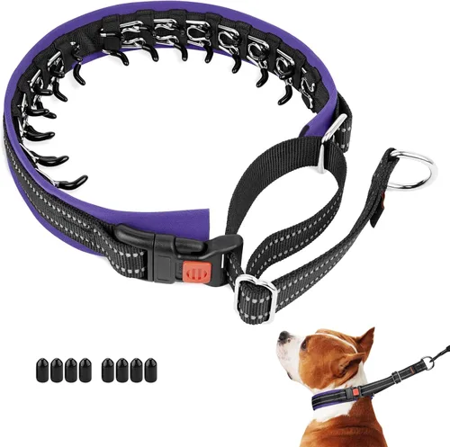 Vista 9 de Mayerzon Collar para perro, patentado Martingala, collar antitirones para perros pequeños, medianos y grandes, con hebilla para paseo y Negro
