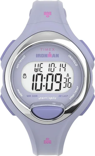 Vista 7 de Timex Reloj Ironman Triatlón E30 de 34mm para mujer Negro/Digital/Negro/Tono Plateado