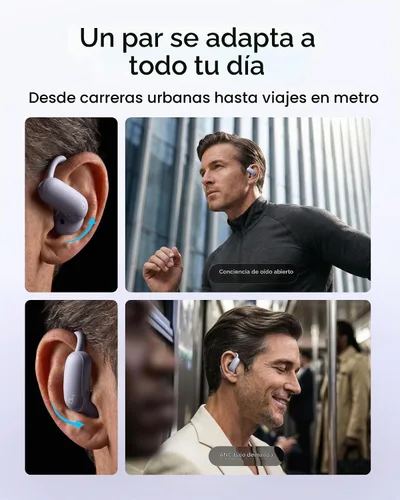 Vista 3 de Soundcore AeroFit 2 Pro by Anker - Auriculares abiertos con cancelación de Púrpura