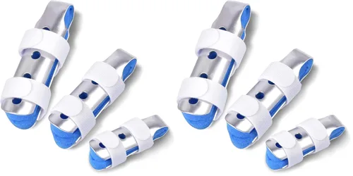 Vista 7 de Sopito - Férula para dedos, 3 piezas, soporte para dedos, estabilizador para dedos fracturados, enderezar nudillos con artritis, inmovilización, azul