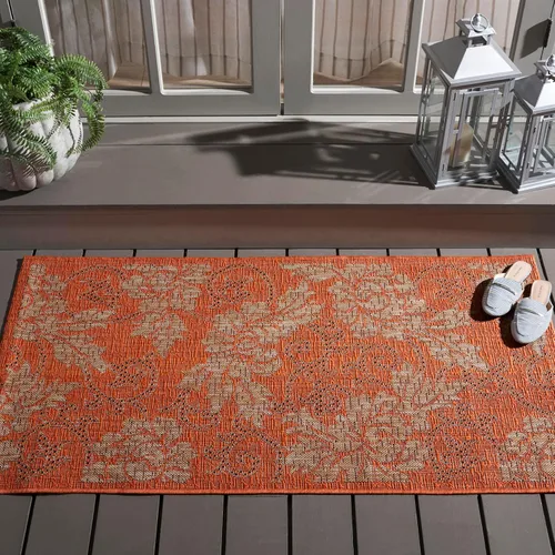 Vista 9 de SAFAVIEH Courtyard Collection CY6957 - Alfombra de pasillo de 2 pies 3 pulgadas x 6 pies 7 pulgadas, color ladrillo natural para interiores