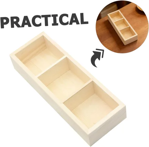 Vista 3 de Wood Tea Bag Holder Organizer with 3 Compartments for Countertop