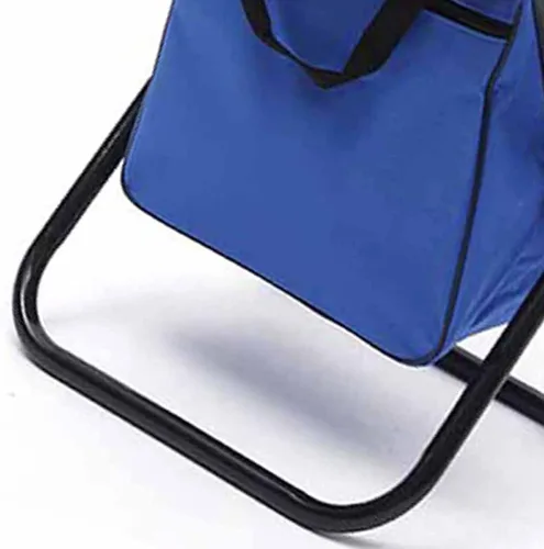 Vista 7 de Drfeify Foldable Chair, Portable Camping Seat with Storage Pocket Bag, Strong Bearing Capacity Oxford Cloth Fishing Chair for Outdoor Leisure (Blue)