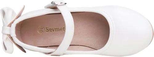 Vista 2 de Zapatos de vestir para niñas, zapatos de princesa de tacón bajo, zapatos planos Mary Jane para fiestas de bodas y niños pequeños
