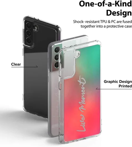 Vista 3 de Ringke Fusion Design - Funda compatible con Galaxy S21 Plus, parte trasera dura, a prueba de golpes, carcasa de poliuretano termoplástico suave