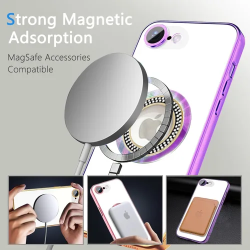 Vista 313 de Misscase Funda magnética con purpurina para iPhone 11 compatible con MagSafe, protección completa, delgada, a prueba de golpes, antiarañazos