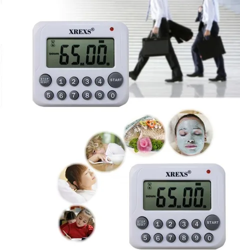 Vista 6 de XREXS Temporizador digital de cocina, con pantalla LCD grande. Temporizador de cuenta regresiva. Temporizador de cocina con alarma fuerte, con parte
