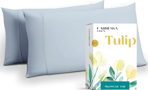 Vista 14 de Carressa Linen - Juego de sábanas individuales 100% algodón egipcio - Juego de sábanas individuales de 800 hilos de algodón egipcio
