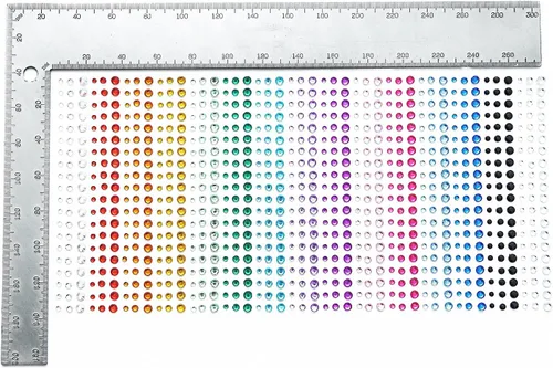 Vista 4 de 900 piezas de 0.118 in, 0.157 in, 0.197 in, multicolor, con diamantes de imitación, lámina autoadhesiva