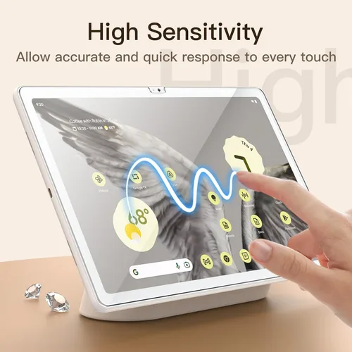 Vista 5 de JETech Protector de pantalla para tableta Google Pixel (11 pulgadas, modelo 2023), película de vidrio templado 9H, transparente HD, paquete de 2