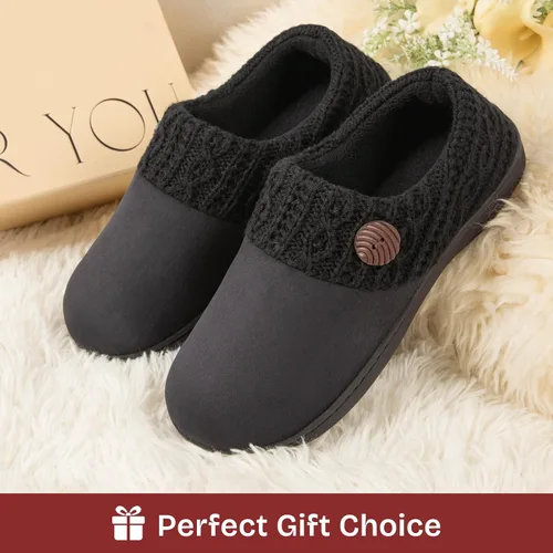 Vista 13 de EverFoams Pantuflas de microgamuza para mujer, cálidas, cómodas, de espuma viscoelástica, zapatos de casa para interiores, con cuello de punto