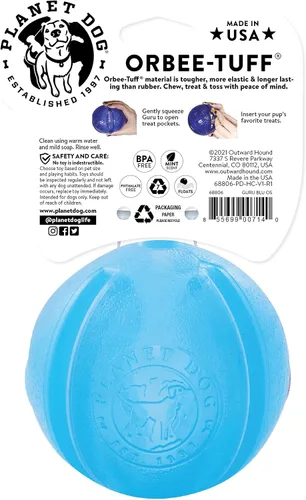 Vista 3 de Planet Dog Orbee-Tuff Mazee y Guru - Pelota rompecabezas interactiva para perros dispensadora de premios
