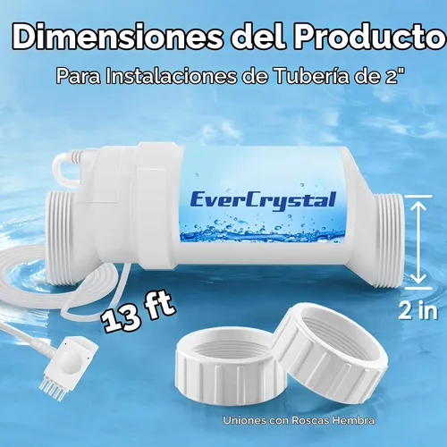 Vista 7 de Celda de sal para piscina, se adapta a célula de sal de Hayward Blanco
