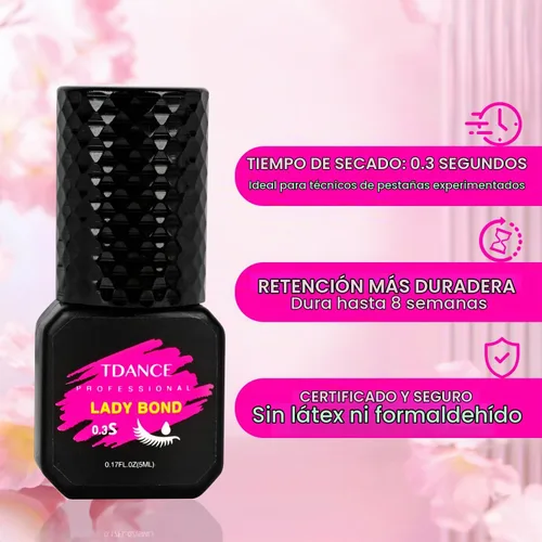 Vista 3 de TDANCE Pegamento para extensiones de pestañas, pegamento para extensiones de pestañas, 0.3 segundos, secado/retención – 7 semanas/pegamento