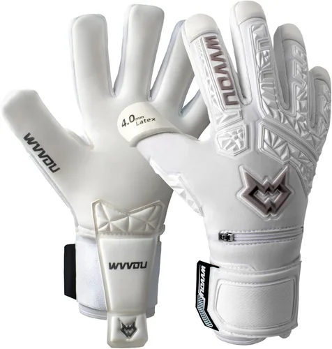 Vista 10 de WVVOU Guantes de portero de fútbol para adultos y jóvenes, guantes de portero de alto rendimiento con 5 protectores de dedos desmontables, guantes