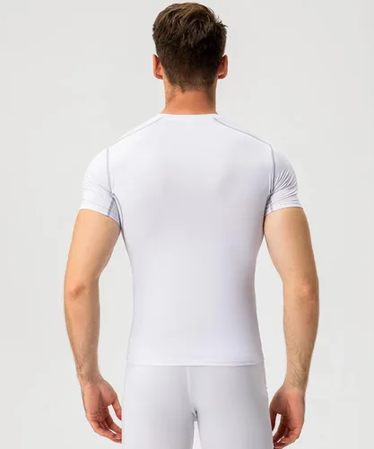 Vista 3 de Camisetas deportivas de compresión para hombre, camisetas deportivas de manga corta para entrenamiento, camisetas de secado fresco, camisetas