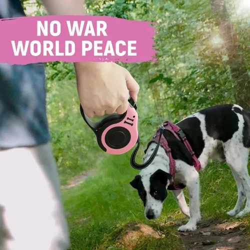 Vista 6 de Correa retráctil para perros pequeños y medianos, automática, telescópica, cinta para mascotas de 10/16 pies, duradera y práctica, con asa