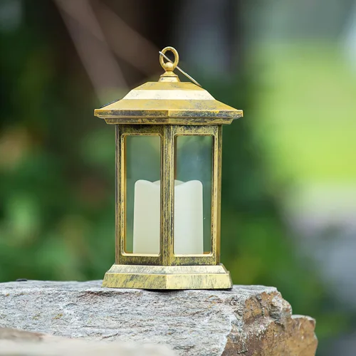Vista 8 de Farol Solar para Exteriores, Linternas Colgantes para Exteriores con Luces LED de Velas - Luces Solares Impermeables de PVC, Luces de Farol