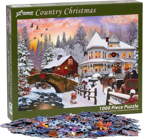 Vista 3 de Vermont Christmas Company Rompecabezas navideño de 1000 piezas