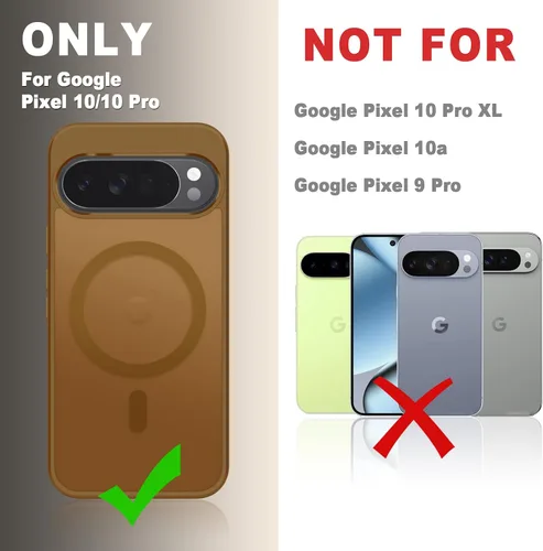 Vista 1013 de Funda para Google Pixel 10 Pro XL, cubierta magnética mate, color negro Fit for MagSafe, Screen Protector included, Shockproof Military Grade